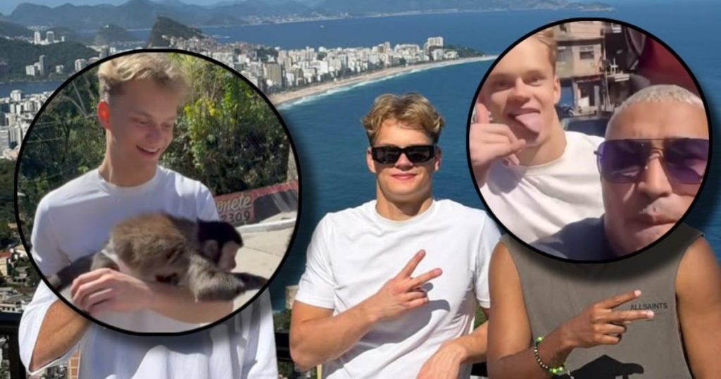 Paul Aron mostró sus exóticas vacaciones en Brasil: recorrió una favela y estuvo rodeado de monos