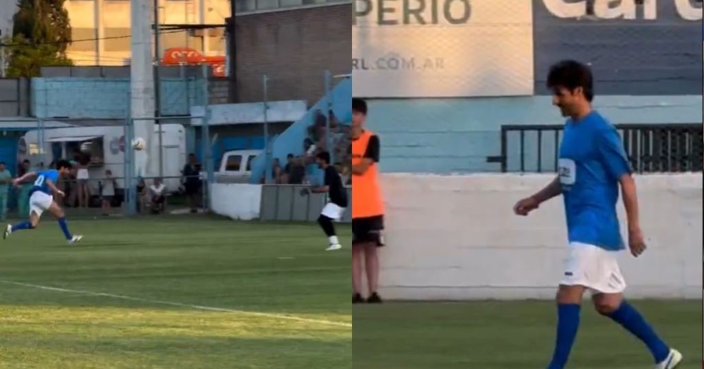 Video: el golazo de Pablo Aimar en un partido a beneficio en Estudiantes de Río Cuarto
