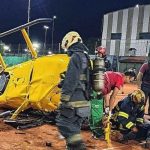 Cayó un helicóptero en un club de tenis de Capital: hay heridos