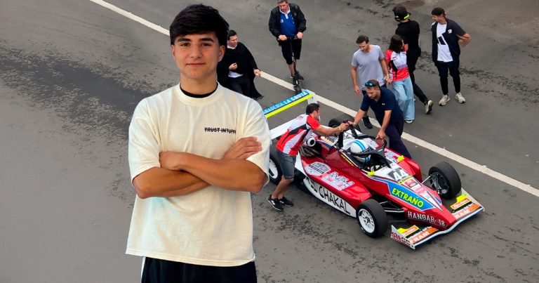 Sebastián Caram, el pibe que sueña con la Fórmula 4: hashtag viral, amor por Racing y entrenamiento con una Amarok