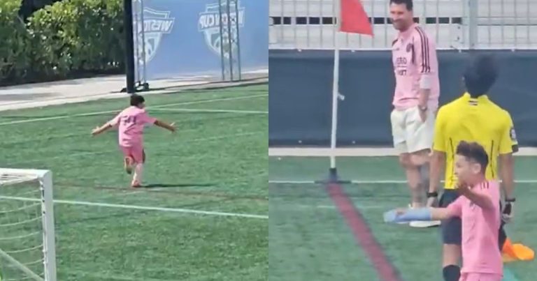 Video: el gol de Mateo y la sonrisa de Messi