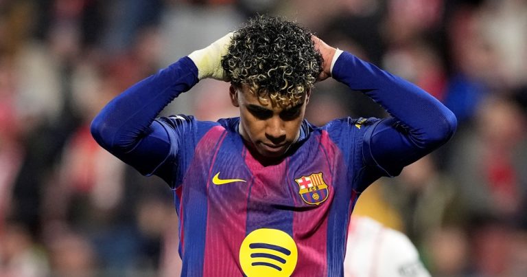 Video: el penal que falló Lamine Yamal ante Gazzaniga