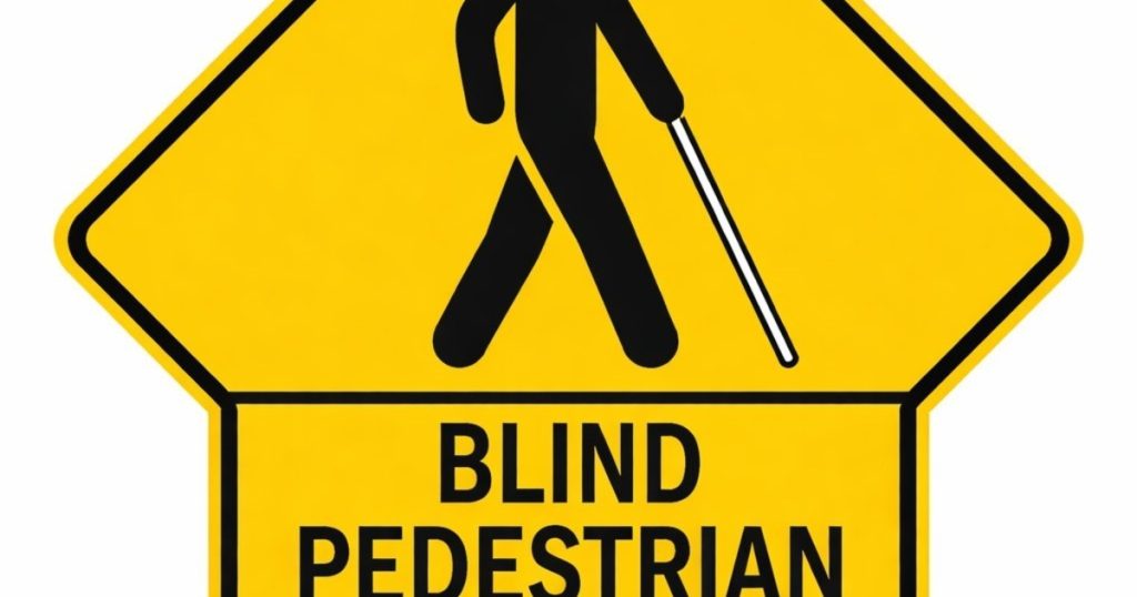 Ves a un peatón con un bastón blanco cruzando la calle: Qué debes hacer