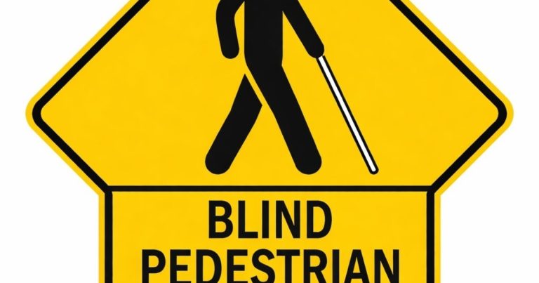 Ves a un peatón con un bastón blanco cruzando la calle: Qué debes hacer